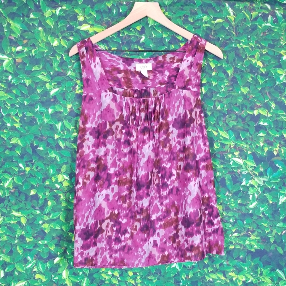 LOFT top with pleated neckline